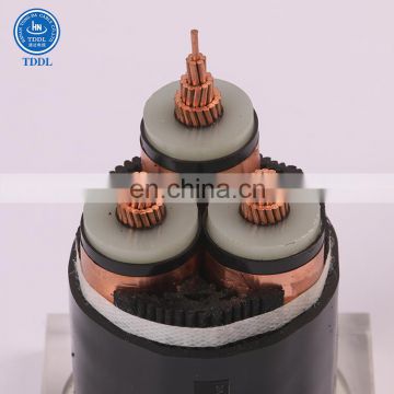 IEC60502 three core copper conductor copper tape screen aluminum armoured MV power cable